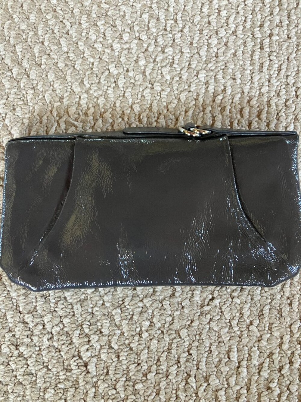 Hobo Black Patent Leather Zip Evening Wallet / Clutch